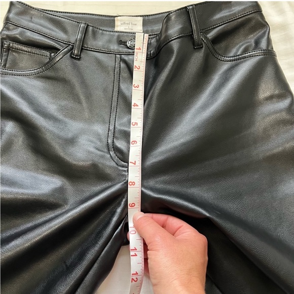 Aritzia Wilfred Free Valerie Straight Leg Vegan Leather Pants Black size 0 - Picture 15 of 16